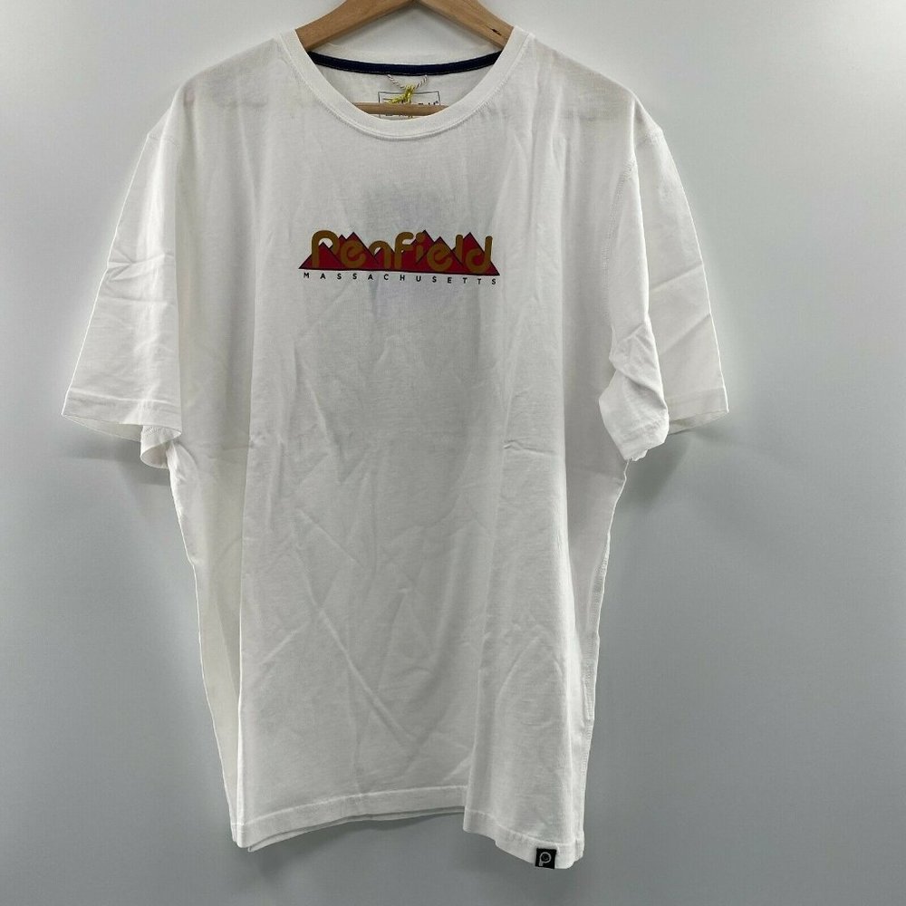 Penfield Men's Peak Short Sleeve T-Shirt White Jersey Cotton Tee XL Made in USA